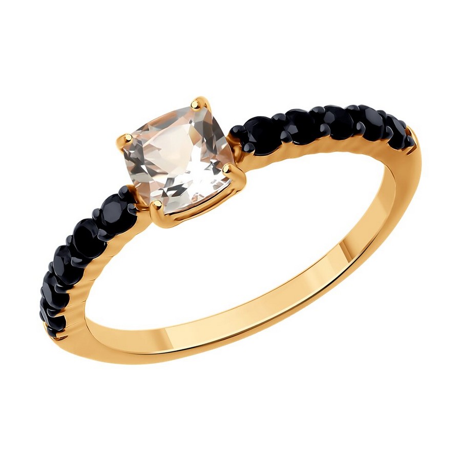 Кольцо, золото, микс полудрагоценных камней, 716384
